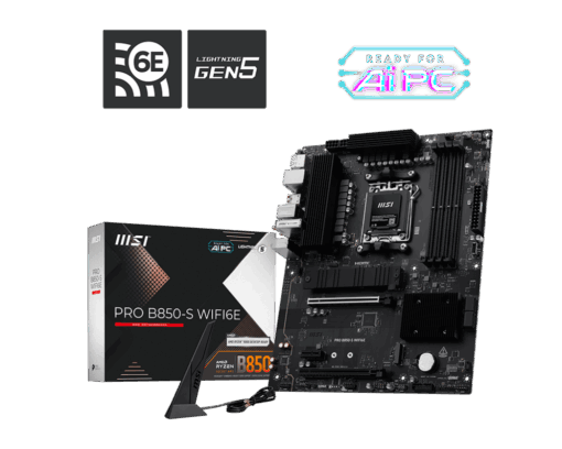 לוח אם MSI PRO B850-S WIFI6E AM5 DDR5 256GB PCIe 5.0 2x M.2 WiFi 6 Bluetooth 5.3 באחריות יבואן רשמי