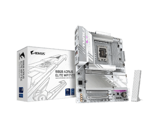 לוח למעבד דור 15 Gigabyte B860 A ELITE WIFI7 ICE ATX 2.5GB LAN