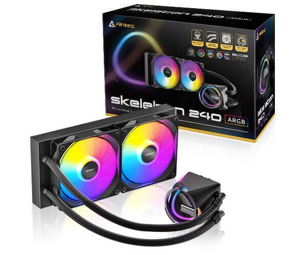 קירור נוזלי כפול Antec SKELETON 240 ARGB Black INTEL AMD