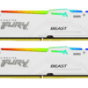 זכרון לנייח Kingston FURY Beast White RGB 32GB 2x16GB 5600MHZ c36