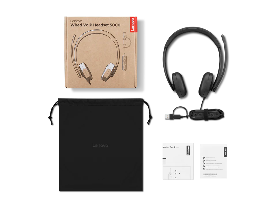 Lenovo Wired VoIP Headset 5000 |3Y