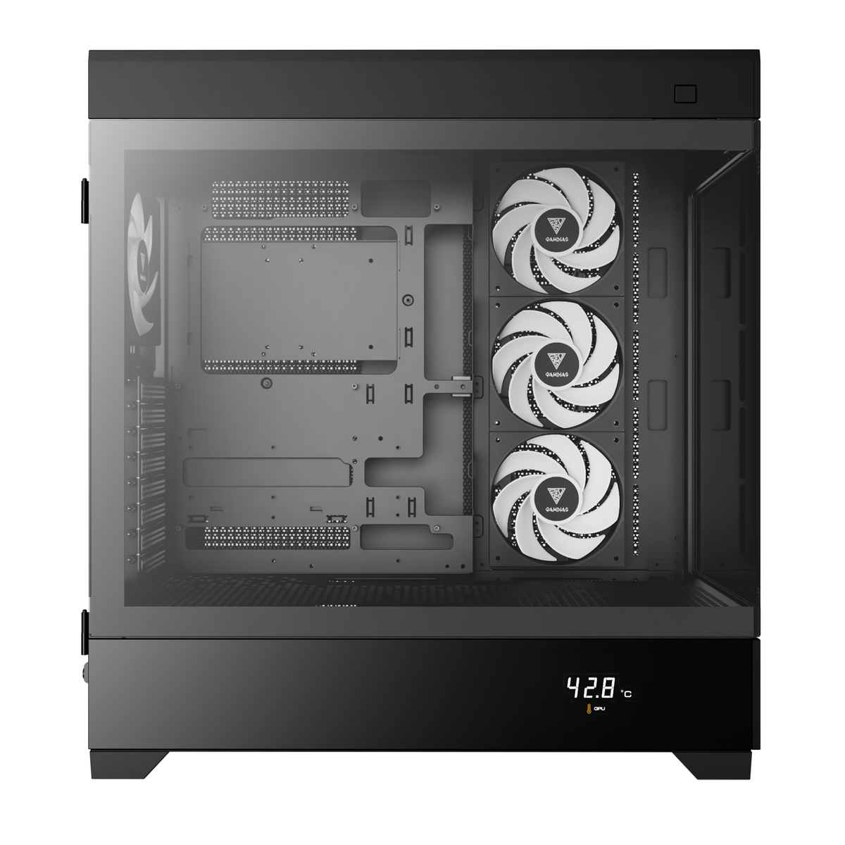 מארז מחשב GAMDIAS ATLAS P1 Mid-Tower ATX Micro-ATX Mini-ITX עם זכוכית מחוסמת 4x120mm ARGB מאווררים באחריות יבואן רשמי – תמונה 4