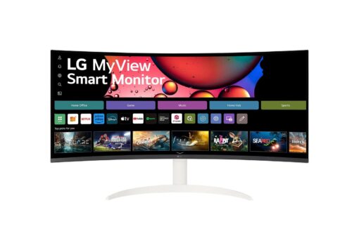 צג LG MyView Smart 34 ביחס 21:9 WQHD UltraWide קעור עם webOS תוצרת LG דגם: 34SR65QC-W