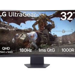 מסך מחשב גיימינג קעור 32 UltraGear™ QHD תוצרת LG דגם: 32GS60QC-B