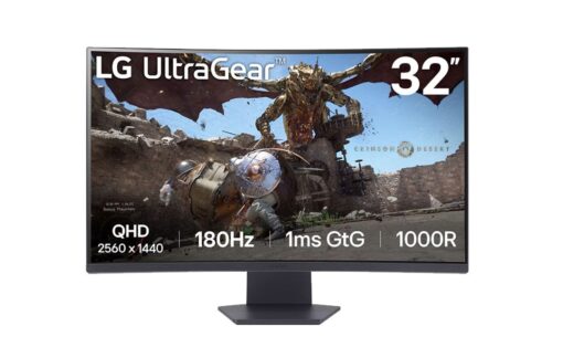 מסך מחשב גיימינג קעור 32 UltraGear™ QHD תוצרת LG דגם: 32GS60QC-B