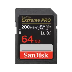 כרטיס זיכרון S.D EX PRO 4K 200S V30 מבית SANDISK בנפח 64GB