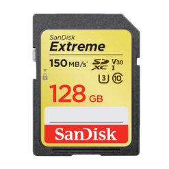 כרטיס זיכרון S.D EX 4K 180S V30 מבית SANDISK בנפח GB 128