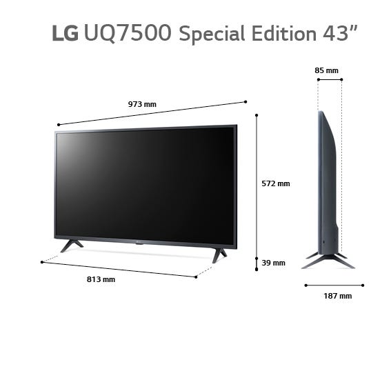 טלוויזיה 43 חכמה LG UHD ברזולוציית 4K דגם: 43UQ75006LG – תמונה 2