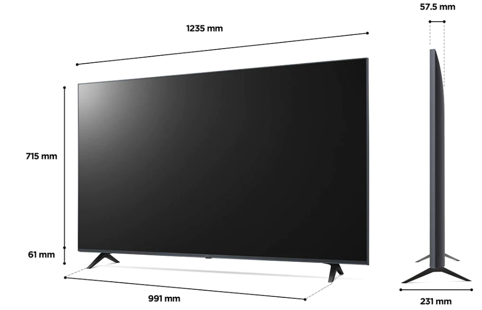 טלוויזיה 55 חכמה LG UHD ברזולוציית 4K דגם: 55UQ80006LD מתצוגה – תמונה 2