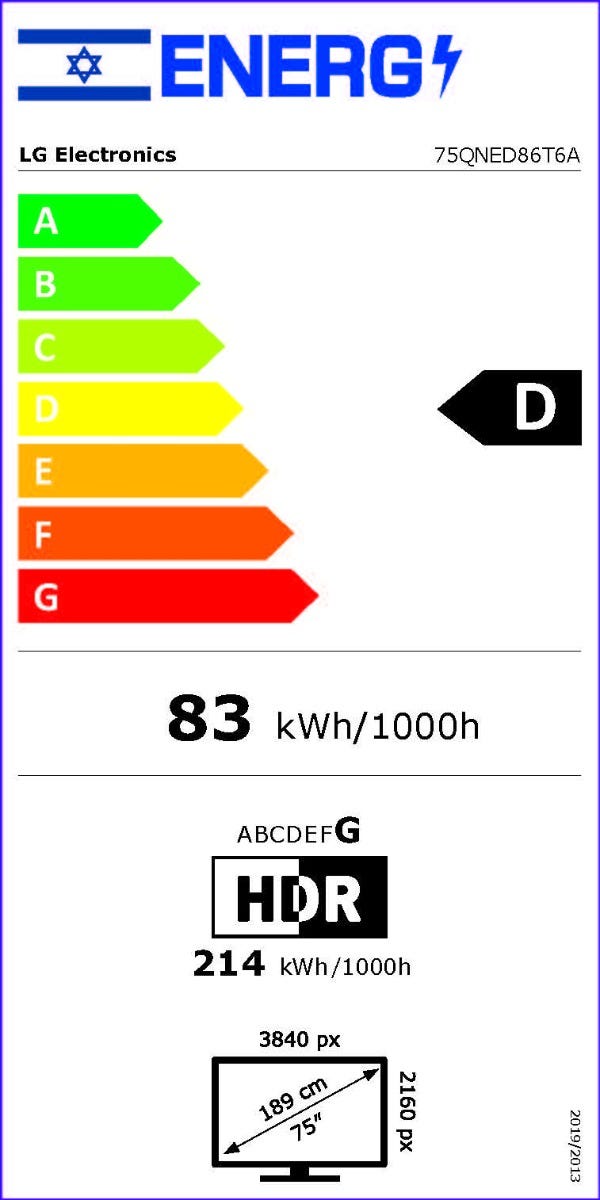 טלוויזיה 75 חכמה LG QNED ברזולוציית 4K דגם: 75QNED86T6A מתצוגה – תמונה 7