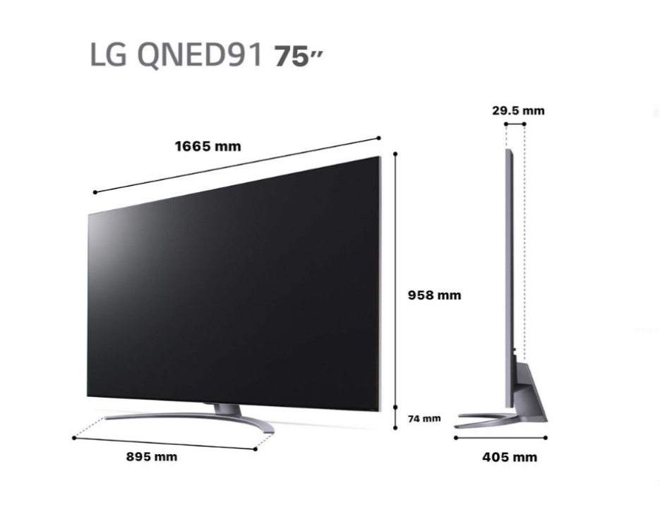 טלוויזיה 75 חכמה LG QNED ברזולוציית 4K דגם: 75QNED916QA מתצוגה – תמונה 4