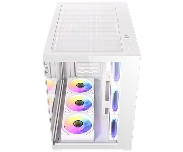 מארז Antec CX Mirror White Mini-Tower Gaming Case 7X120mm ARGB – תמונה 4