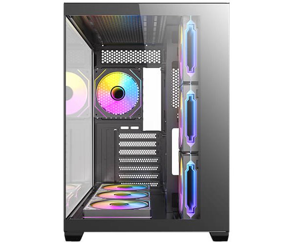 מארז Antec CX Mirror Black Mini-Tower Gaming Case 7X120mm ARGB – תמונה 4