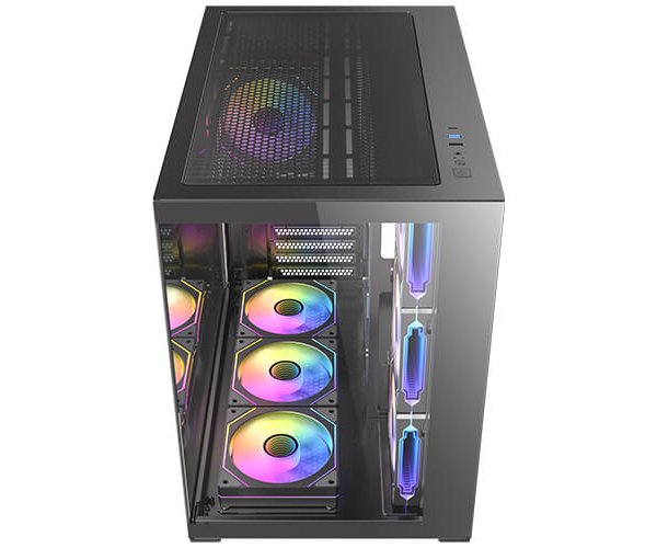 מארז Antec CX Mirror Black Mini-Tower Gaming Case 7X120mm ARGB – תמונה 5
