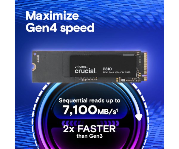 דיסק פנימי Crucial P310 500GB PCIe Gen4 NVMe 2280 M.2 – תמונה 2