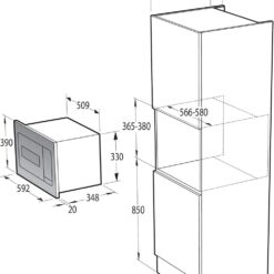 Alternative view of מיקרוגל אינטגרלי משולב גריל gorenje בגימור זכוכית לבנה 23 ליטר דגם BM235G1SYW