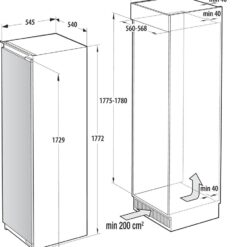 Alternative view of מקרר אינטגרלי gorenje מקפיא תחתון 300 ליטר דגם RI517E62WF