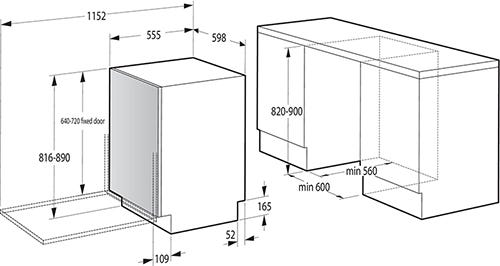 מדיח כלים אינטגרלי gorenje דגם GV642E60 – תמונה 2
