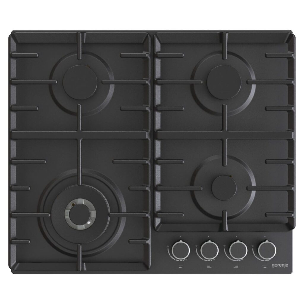 כיריים גז gorenje משטח אמייל שחור 60 סמ דגם GW67IL