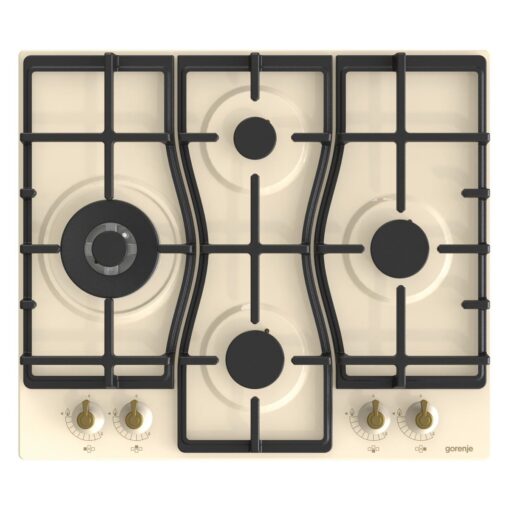 כיריים גז gorenje בעיצוב קלאסי בצבע שמנת 60 סמ דגם GW6D42CLI