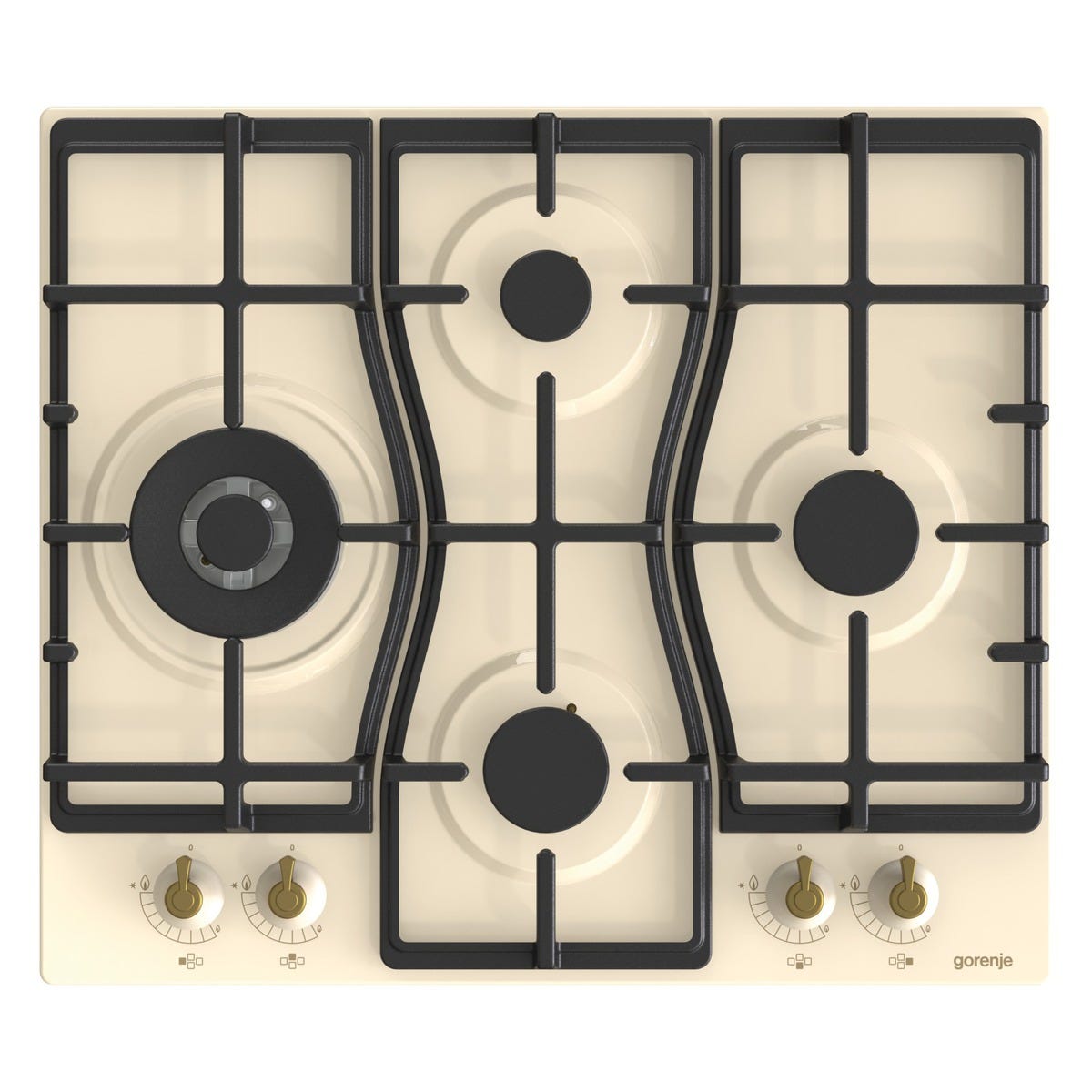 כיריים גז gorenje בעיצוב קלאסי בצבע שמנת 60 סמ דגם GW6D42CLI