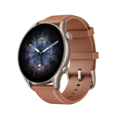 שעון חכם Amazfit דגם GTR 3 PRO צבע Brown Leather – תמונה 3