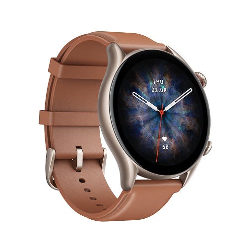 שעון חכם Amazfit דגם GTR 3 PRO צבע Brown Leather – תמונה 2