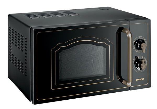 מיקרוגל משולב גריל קלאסיקו בצבע שחור עם ידיות מוזהבות דגם MO4250CLB – תמונה 4