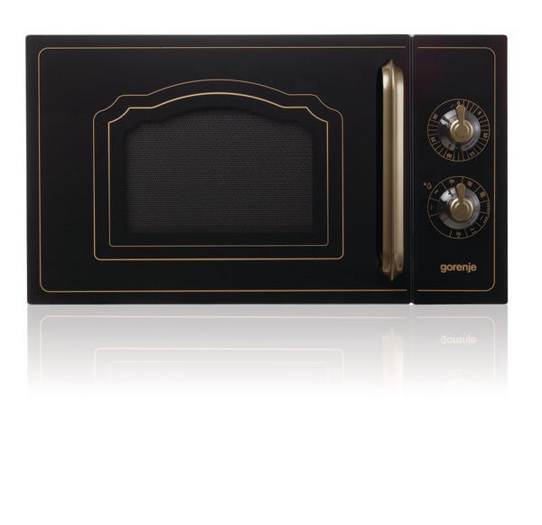 מיקרוגל משולב גריל קלאסיקו בצבע שחור עם ידיות מוזהבות דגם MO4250CLB