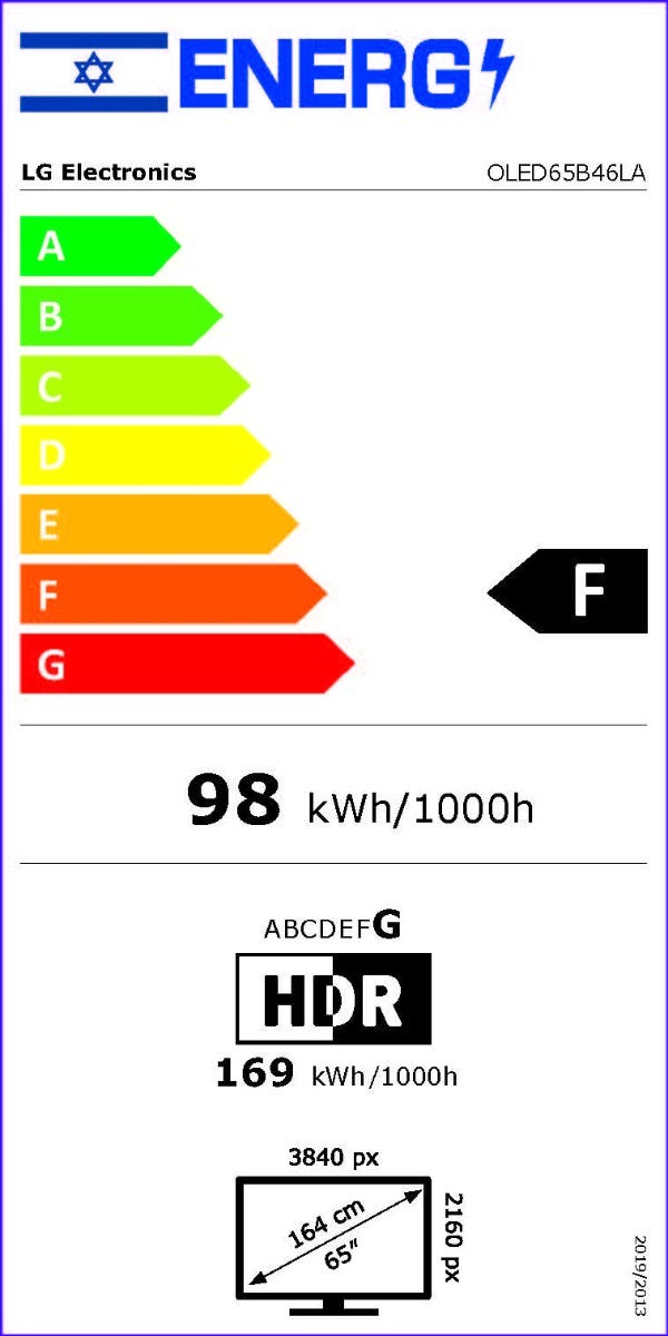 טלוויזיה 65 חכמה LG OLED ברזולוציית 4K דגם: OLED65B46LA מתצוגה – תמונה 6
