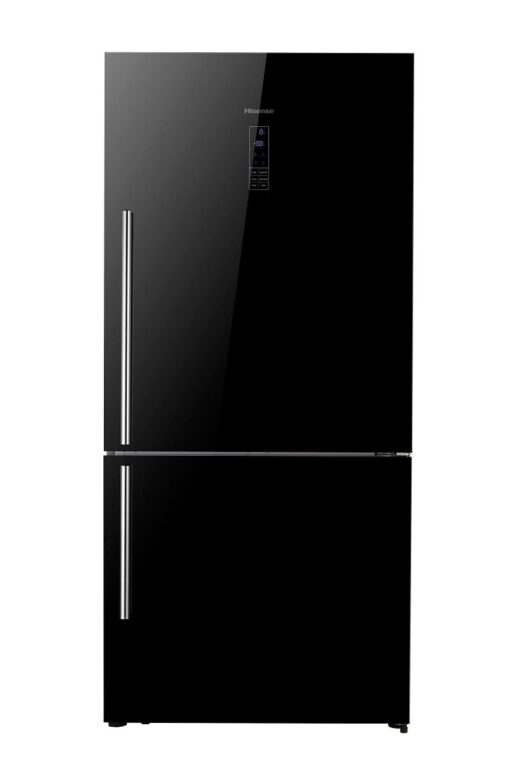 מקרר Hisense מקפיא תחתון בנפח 465 ליטר נטו דגם RD60-BGK בגימור זכוכית שחורה