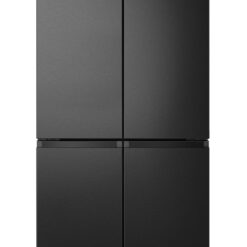 מקרר 4 דלתות Hisense מקפיא תחתון בנפח 609 ליטר נטו דגם RQ72-BK בצבע נירוסטה שחורה
