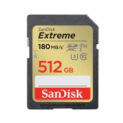 כרטיס זיכרון Extreme SDXC UHS I בנפח 512GB מבית Sandisk דגם SDSDXVV-512G-GNCIN