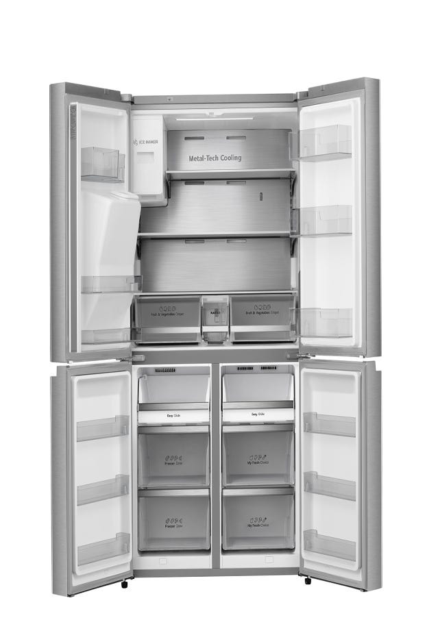מקרר Hisense ארבע דלתות עם בר חיצוני בנפח 584 ליטר נטו דגם RQ760N4SASE בצבע נירוסטה – תמונה 5