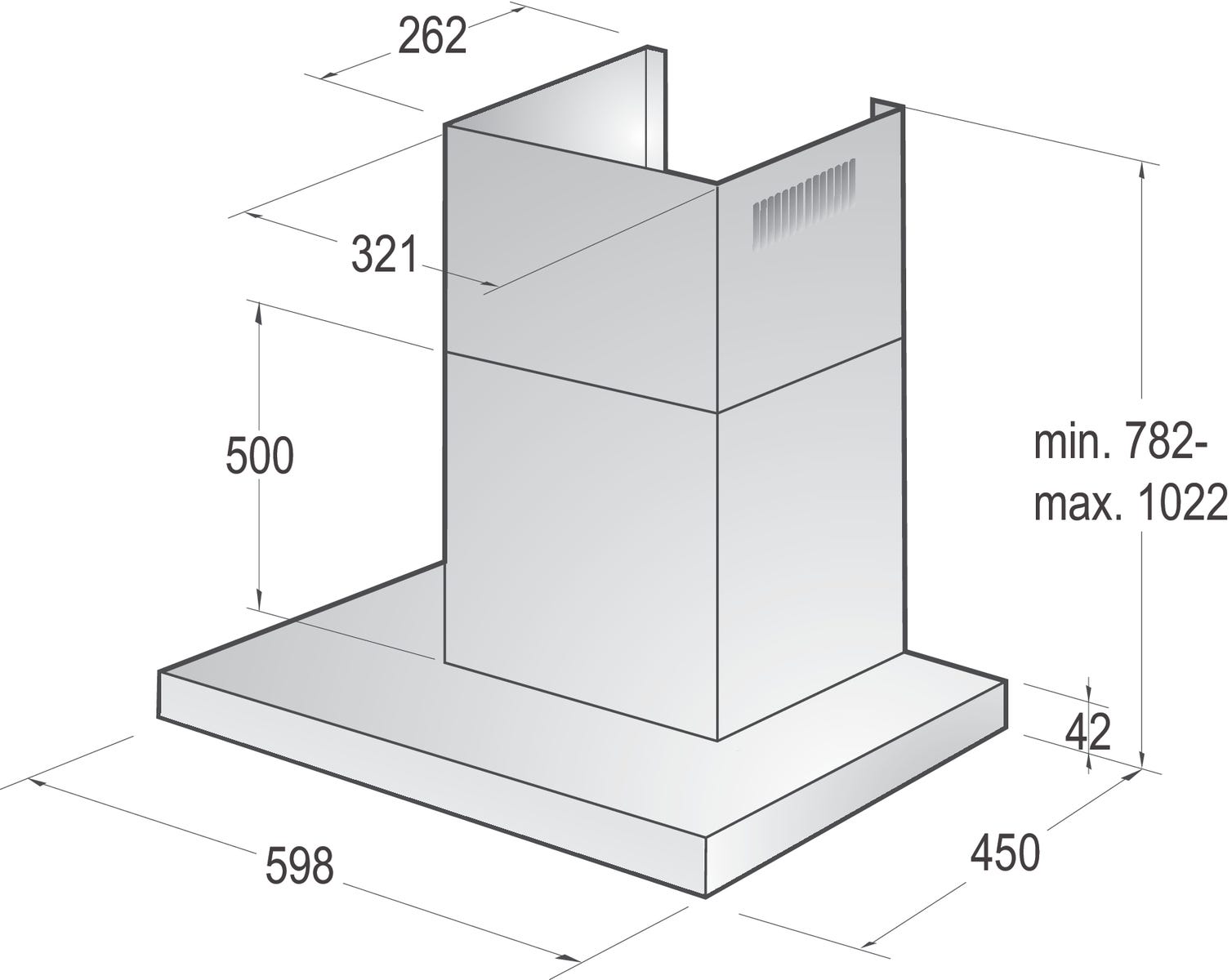 קולט אדים צמוד קיר gorenje בגימור נירוסטה דגם WHT623E5X – תמונה 5