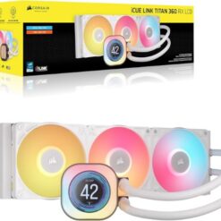 מערכת קירור נוזלי Corsair iCUE TITAN 360 RX LCD – רדיאטור 360מ״מ – תאורת ARGB – צג LCD – צבע לבן
