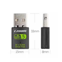 Alternative view of מתאם רשת אלחטית וEZcool 600Mbps Dual Band USB WIFI Adapter -BT+