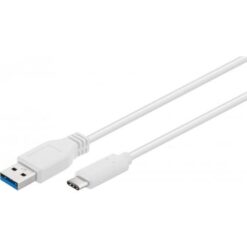 כבל USB Type C To USB3.0 M M White Cable 1.0m