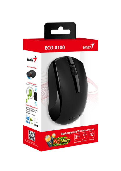 עכבר אלחוטי נטען Genius ECO-8100