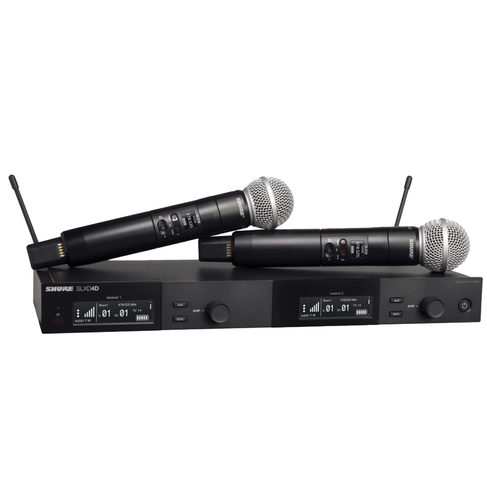 Shure SLXD24DE SM58-G60 – מערכת אלחוטית כפולה עם שני מיקרופוני