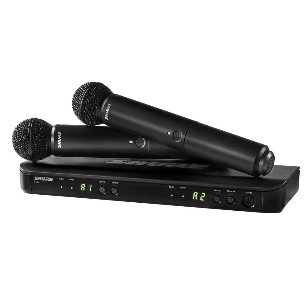 Shure BLX288E SM58-G18 – מערכת אלחוטית דו־ערוצית