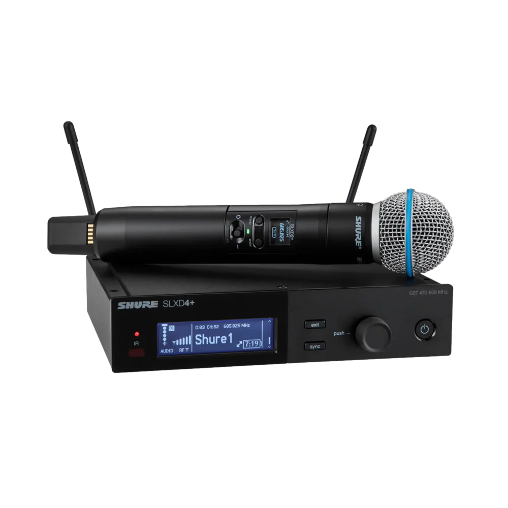 מערכת מיקרופון אלחוטית SLXD24+ B58 מבית Shure
