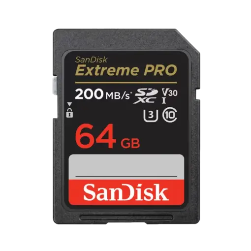 כרטיס זיכרון S.D EX PRO 4K 200S V30 מבית SANDISK בנפח 64GB