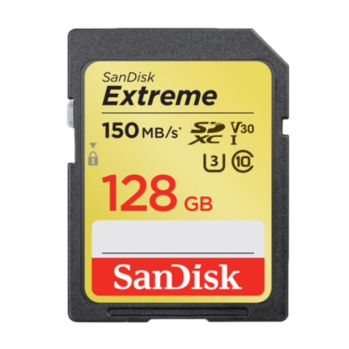 כרטיס זיכרון S.D EX 4K 180S V30 מבית SANDISK בנפח GB 128