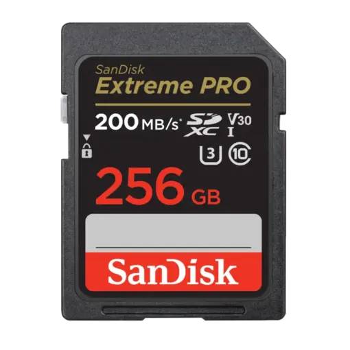כרטיס זיכרון בנפח GB256 S.D EX PRO 4K 200S מבית SANDISK