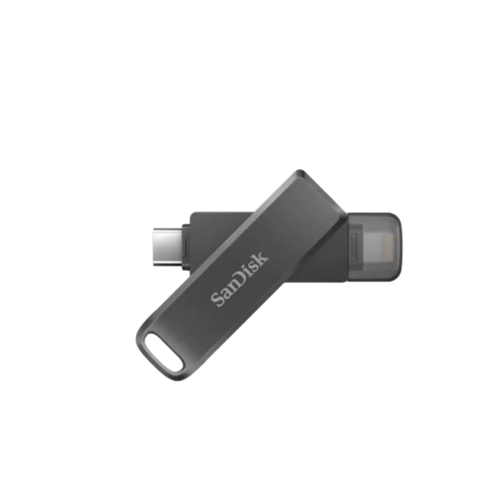 זיכרון נייד SanDisk iXpand Flash Drive Luxe 128GB USB Type-C Lightning מהיר ומאובטח באחריות יבואן רשמי