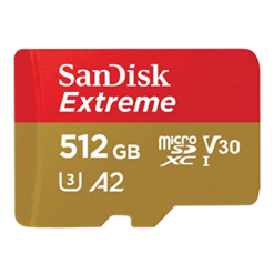 כרטיס זיכרון בנפח 512GB S.D EX MICRO 4K 190S  מבית SANDISK