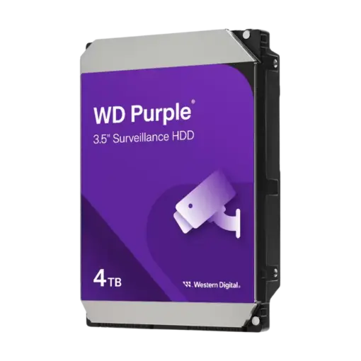 כונן קשיח פנימי WD Purple 4TB למערכות אבטחה מבית Western Digital