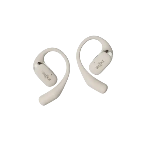 אוזניות Shokz OpenFit Open-Ear אלחוטיות בז' עם סוללה 28 שעות IP54 באחריות יבואן רשמי