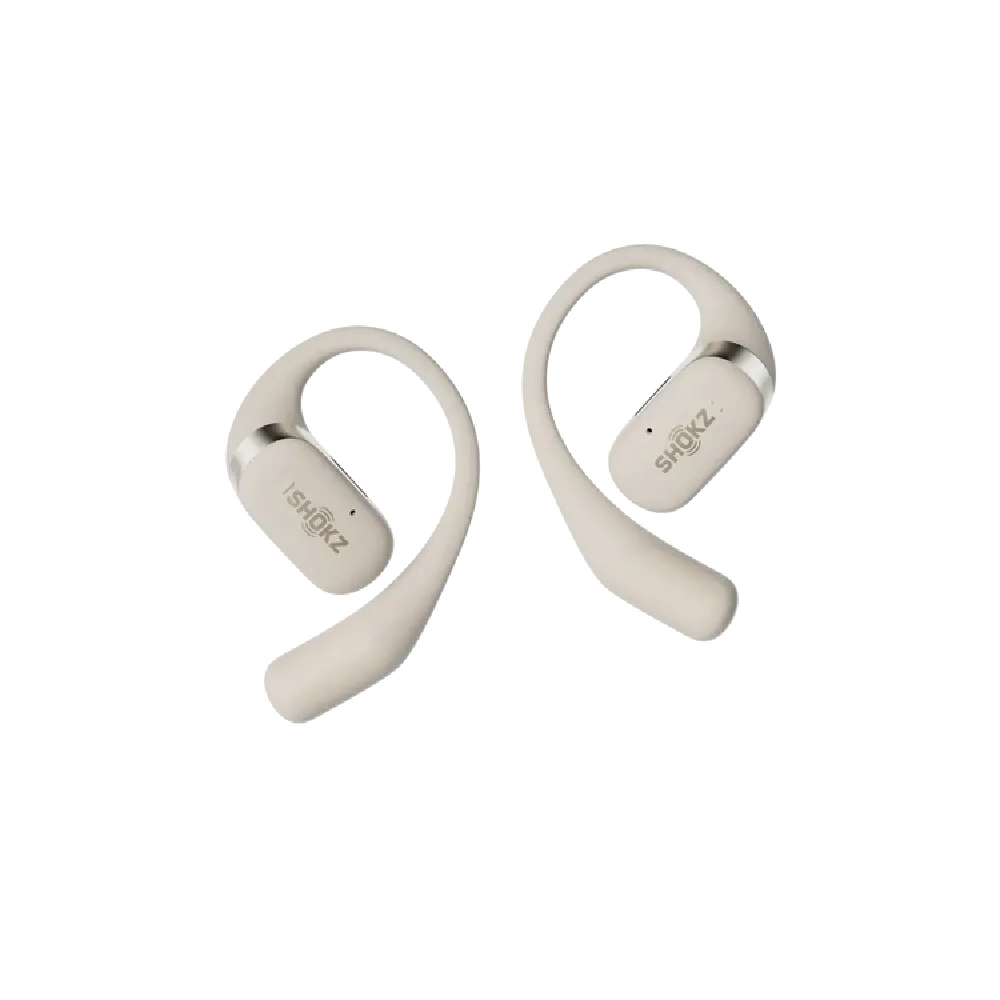 אוזניות Shokz OpenFit Open-Ear אלחוטיות בז' עם סוללה 28 שעות IP54 באחריות יבואן רשמי